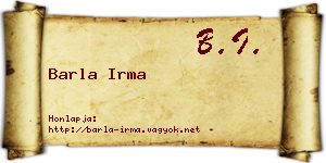 Barla Irma névjegykártya